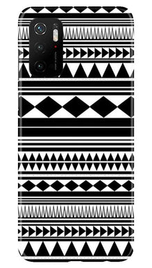 Black white Pattern Mobile Back Case for Poco M3 Pro (Design - 5)