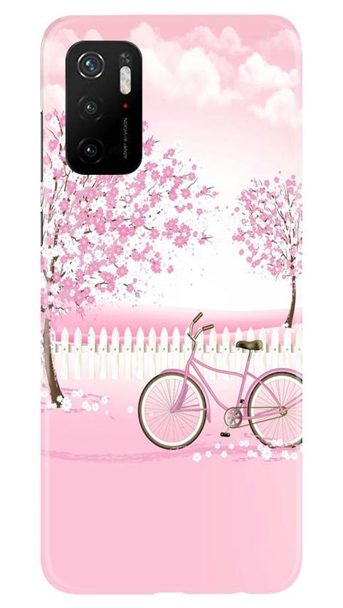 Pink Flowers Cycle Case for Poco M3 Pro(Design - 102)