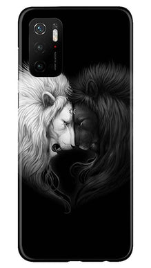 Dark White Lion Mobile Back Case for Poco M3 Pro  (Design - 140)