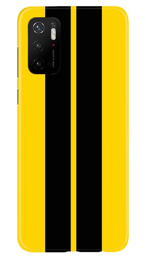 Black Yellow Pattern Mobile Back Case for Poco M3 Pro (Design - 377)