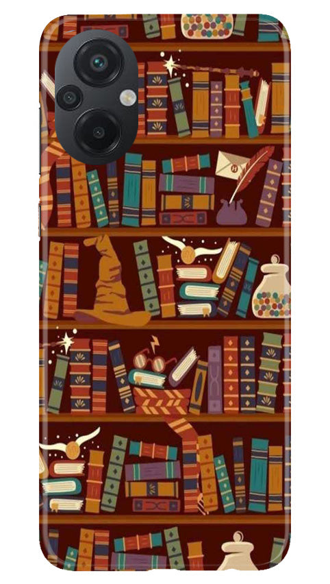 Book Shelf Mobile Back Case for Poco M5 (Design - 348)