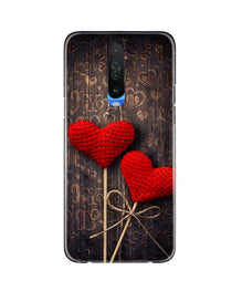 Red Hearts Mobile Back Case for Poco X2 (Design - 80)