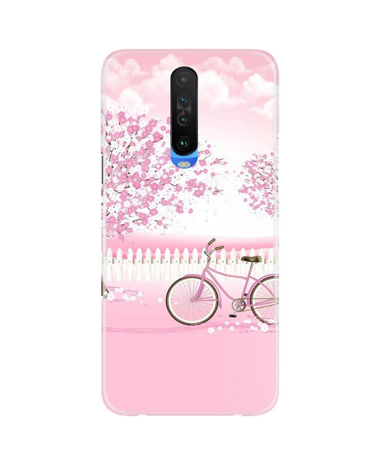 Pink Flowers Cycle Case for Poco X2  (Design - 102)