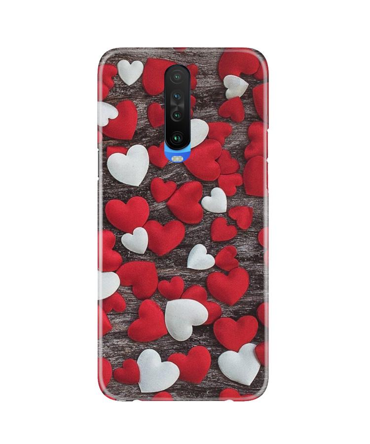 Red White Hearts Case for Poco X2  (Design - 105)