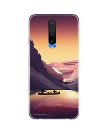 Mountains Boat Mobile Back Case for Poco X2 (Design - 181)