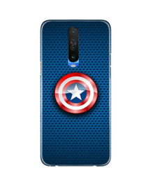 Captain America Shield Mobile Back Case for Poco X2 (Design - 253)