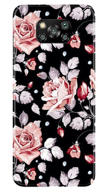 Pink rose Mobile Back Case for Poco X3 (Design - 12)