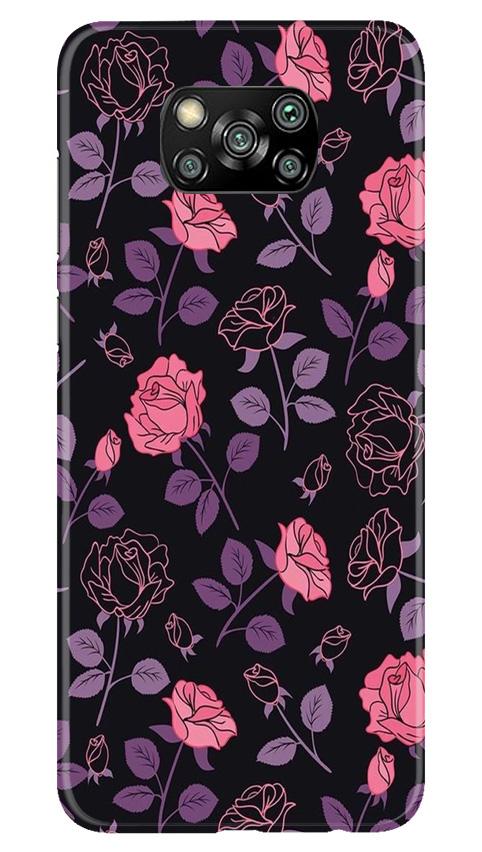 Rose Black Background Case for Poco X3