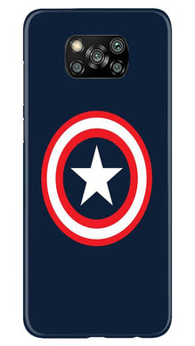 Captain America Mobile Back Case for Poco X3 (Design - 42)