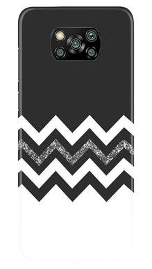 Black white Pattern2Mobile Back Case for Poco X3 (Design - 83)