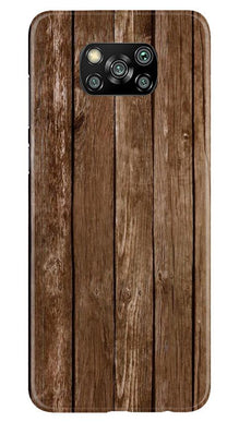 Wooden Look Mobile Back Case for Poco X3  (Design - 112)