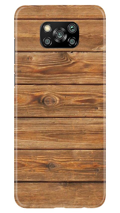 Wooden Look Case for Poco X3  (Design - 113)