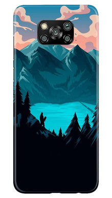 Mountains Mobile Back Case for Poco X3 (Design - 186)