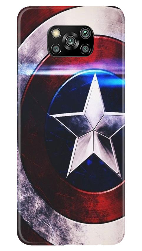 Captain America Shield Case for Poco X3 Pro (Design No. 250)