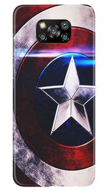 Captain America Shield Mobile Back Case for Poco X3 (Design - 250)