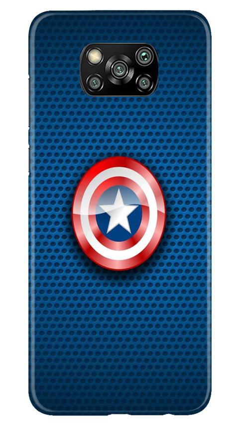 Captain America Shield Case for Poco X3 Pro (Design No. 253)