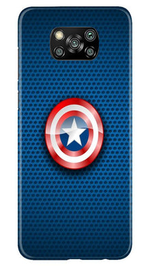Captain America Shield Mobile Back Case for Poco X3 (Design - 253)