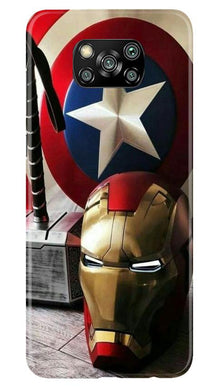 Ironman Captain America Mobile Back Case for Poco X3 (Design - 254)