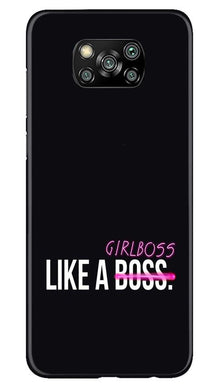 Like a Girl Boss Mobile Back Case for Poco X3 (Design - 265)