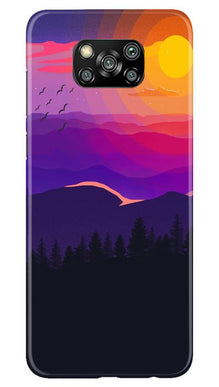 Sun Set Mobile Back Case for Poco X3 (Design - 279)