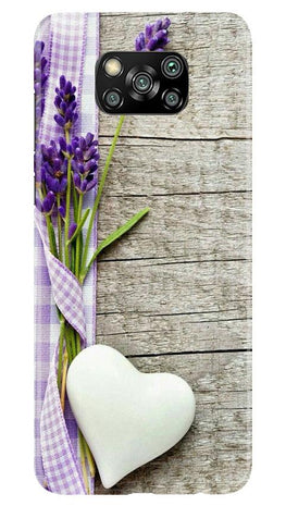 White Heart Case for Poco X3 (Design No. 298)