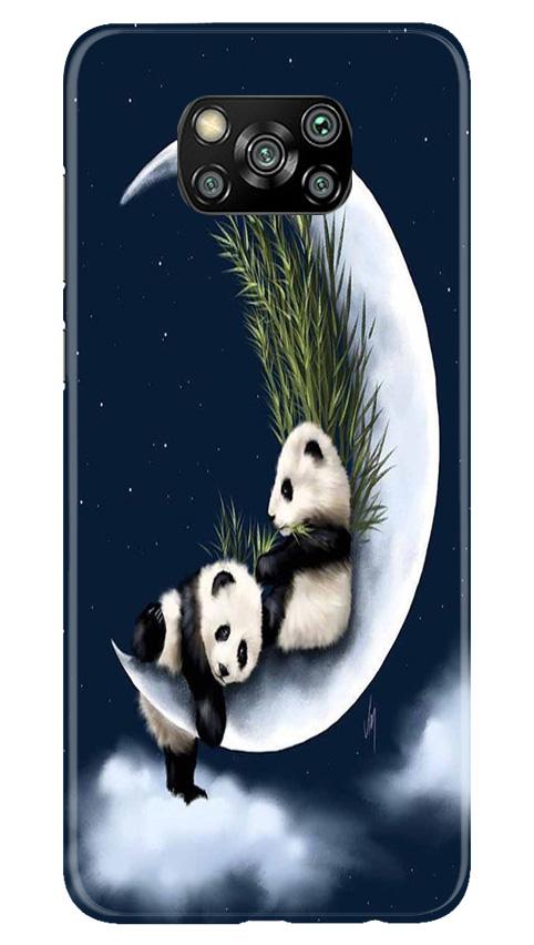 Panda Moon Mobile Back Case for Poco X3 (Design - 318)
