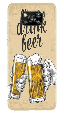 Drink Beer Mobile Back Case for Poco X3 Pro (Design - 328)