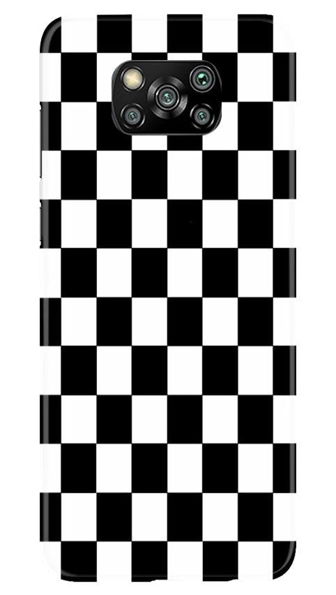 Black White Boxes Mobile Back Case for Poco X3 (Design - 372)