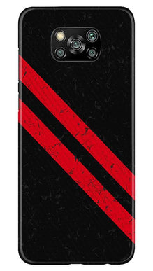 Black Red Pattern Mobile Back Case for Poco X3 (Design - 373)