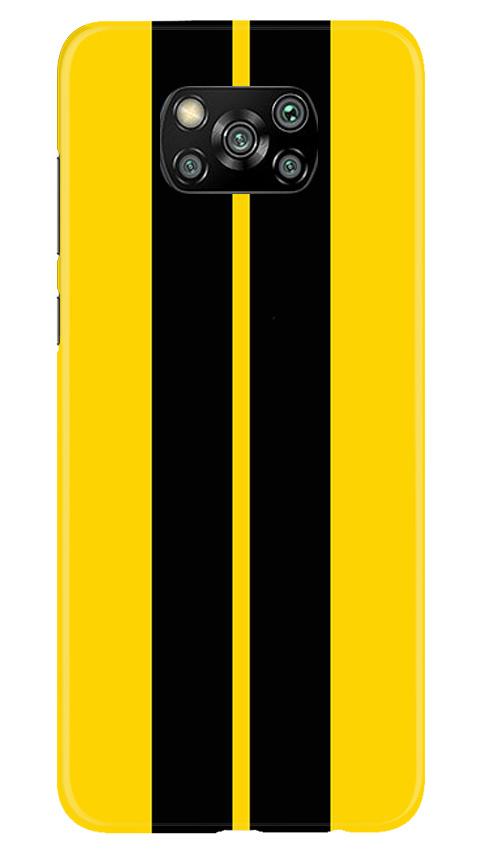 Black Yellow Pattern Mobile Back Case for Poco X3 Pro (Design - 377)
