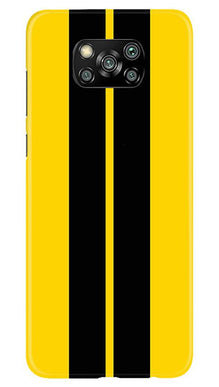 Black Yellow Pattern Mobile Back Case for Poco X3 (Design - 377)