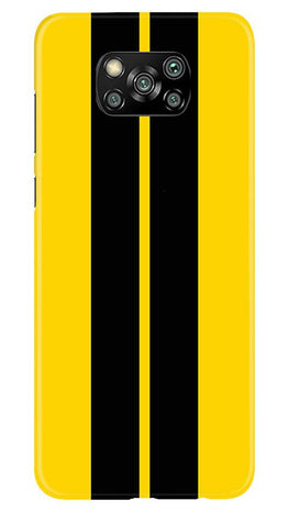 Black Yellow Pattern Mobile Back Case for Poco X3 (Design - 377)