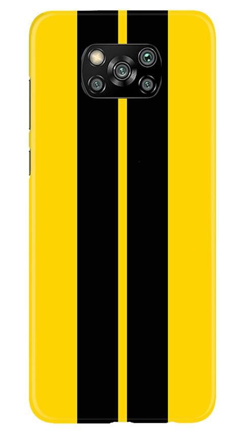 Black Yellow Pattern Mobile Back Case for Poco X3 (Design - 377)