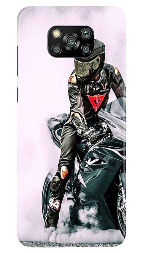 Biker Mobile Back Case for Poco X3 (Design - 383)