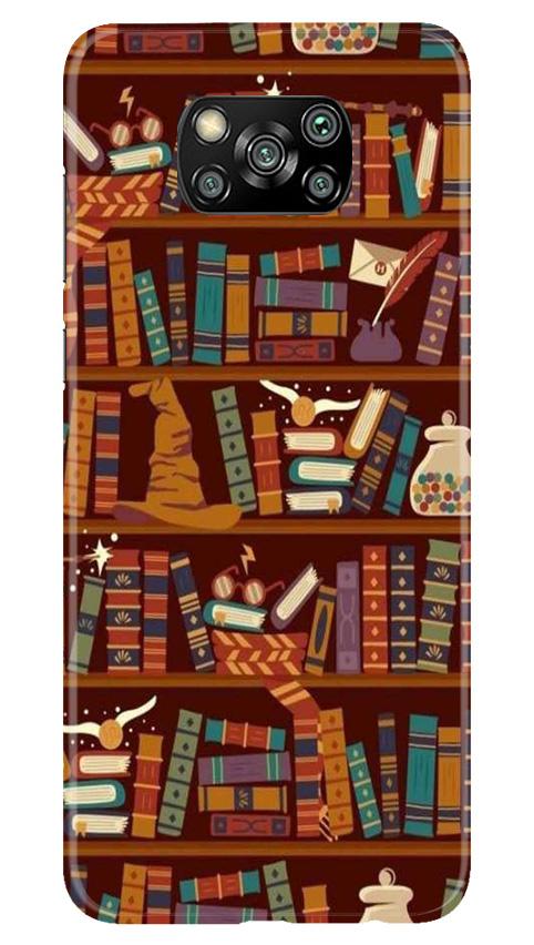 Book Shelf Mobile Back Case for Poco X3 (Design - 390)