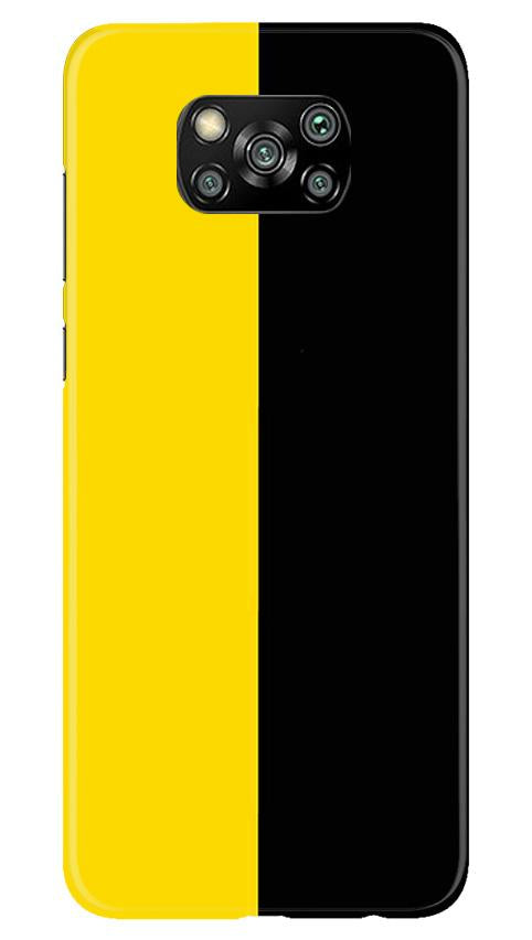 Black Yellow Pattern Mobile Back Case for Poco X3 (Design - 397)