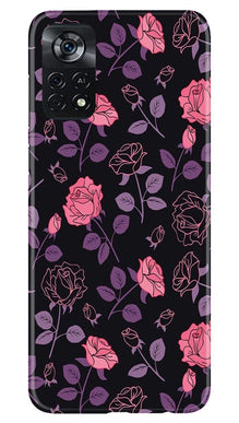 Rose Black Background Mobile Back Case for Poco X4 Pro (Design - 27)