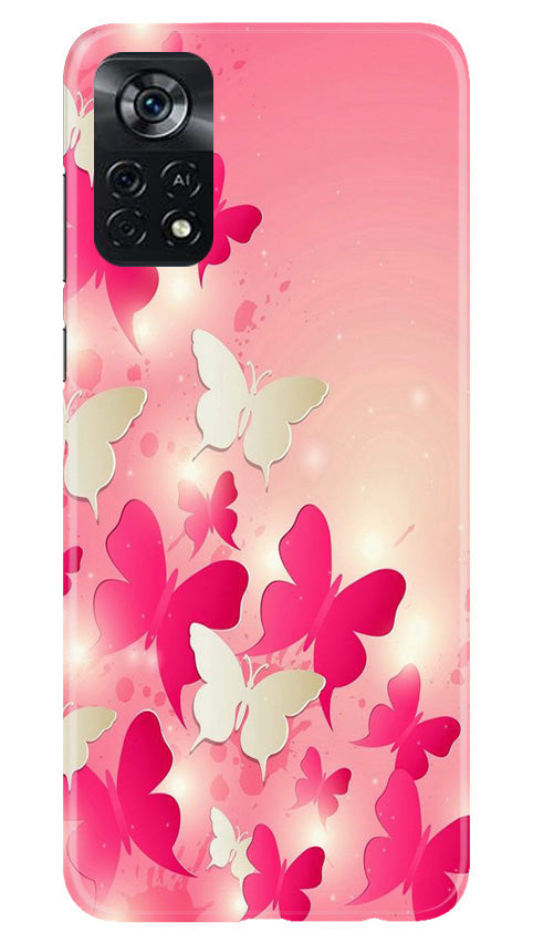 White Pick Butterflies Case for Poco X4 Pro