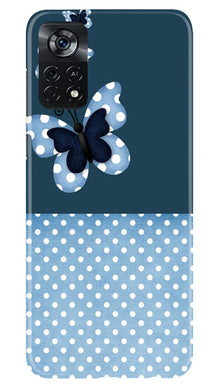 White dots Butterfly Mobile Back Case for Poco X4 Pro (Design - 31)
