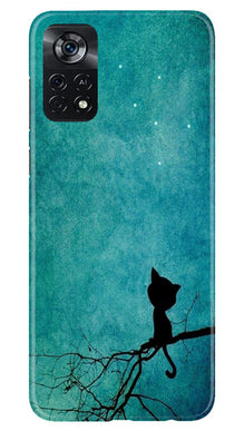 Moon cat Mobile Back Case for Poco X4 Pro (Design - 70)