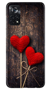 Red Hearts Mobile Back Case for Poco X4 Pro (Design - 80)