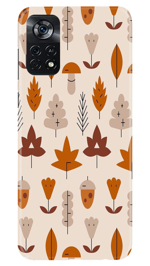 Leaf Pattern Art Case for Poco X4 Pro  (Design - 132)