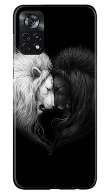 Dark White Lion Mobile Back Case for Poco X4 Pro  (Design - 140)