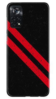 Black Red Pattern Mobile Back Case for Poco X4 Pro (Design - 332)
