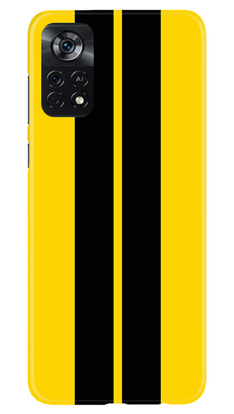 Black Yellow Pattern Mobile Back Case for Poco X4 Pro (Design - 336)