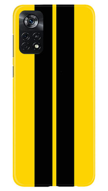 Black Yellow Pattern Mobile Back Case for Poco X4 Pro (Design - 336)