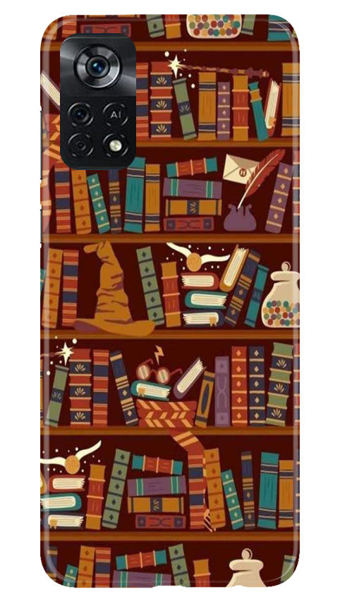 Book Shelf Mobile Back Case for Poco X4 Pro (Design - 348)