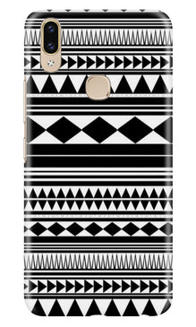 Black white Pattern Mobile Back Case for Asus Zenfone Max Pro M2 (Design - 5)