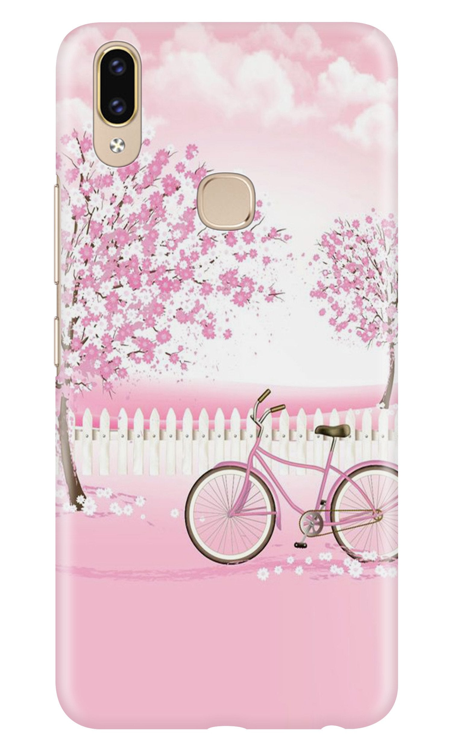 Pink Flowers Cycle Case for Asus Zenfone Max Pro M2(Design - 102)