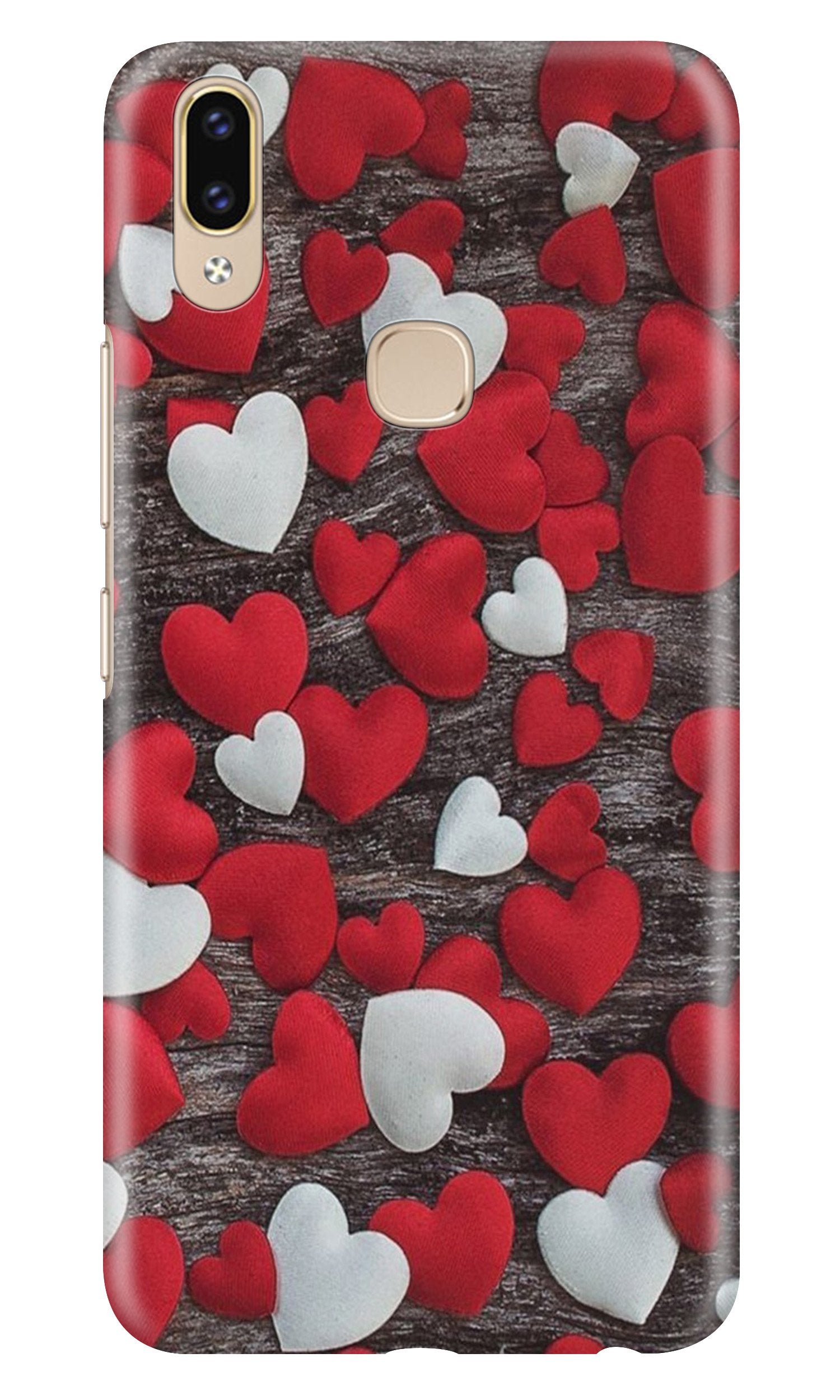 Red White Hearts Case for Asus Zenfone Max Pro M2  (Design - 105)